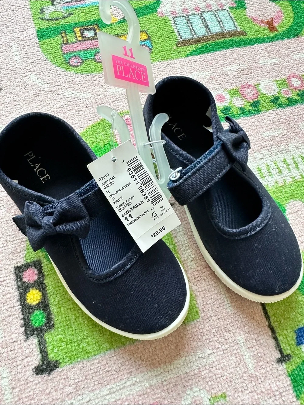 The Children’s Place Navy Canvas Mary Jane Sneakers with Bow